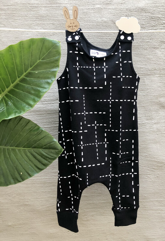 Haarem Black Dashed Lines Romper