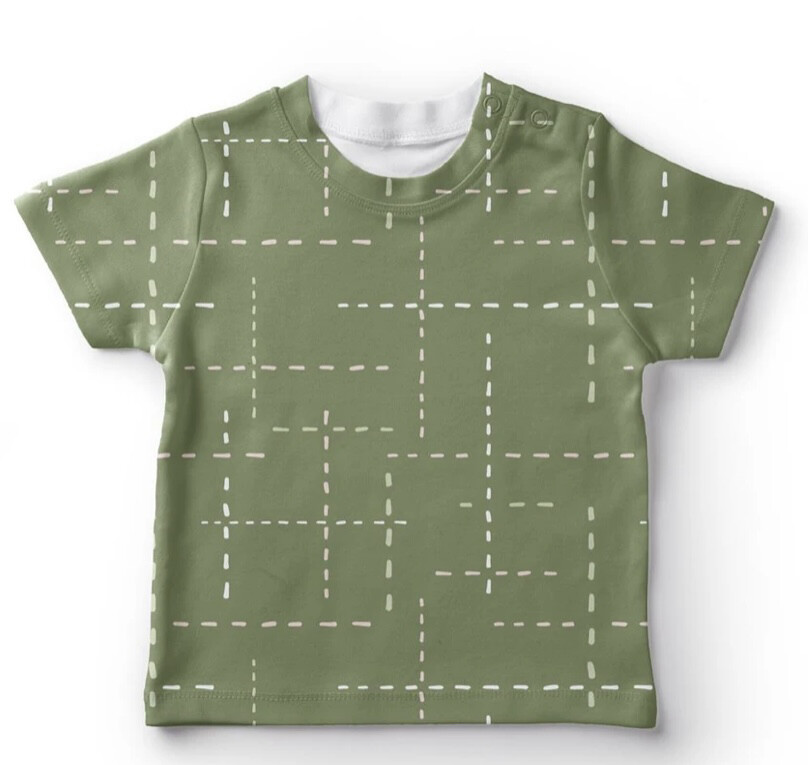 Green Dashed Lines T-Shirt