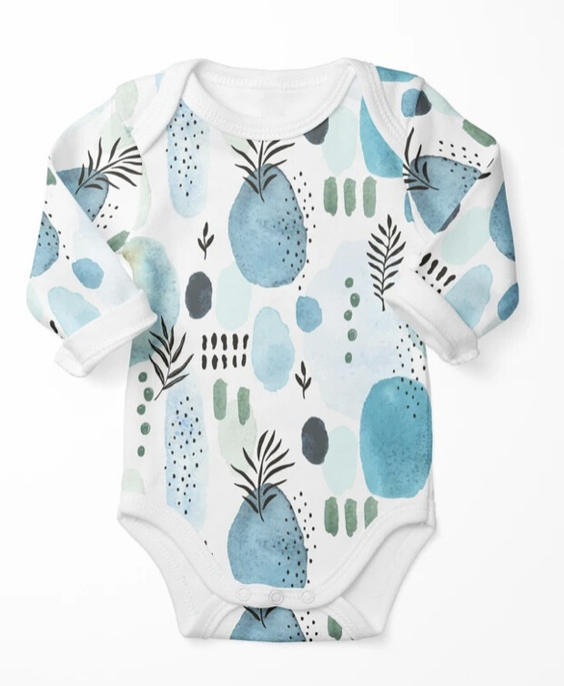 Blue Watercolour Onesie Classic - Long Sleeve