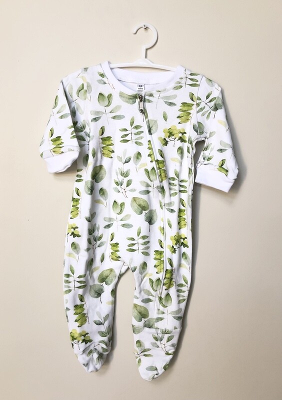 Watercolour Leaf Romper - Footy &amp; Zip