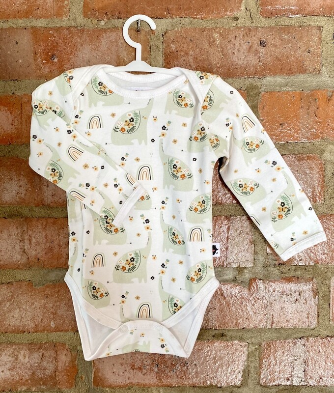Floral Elephant Onesie Classic - Long Sleeve