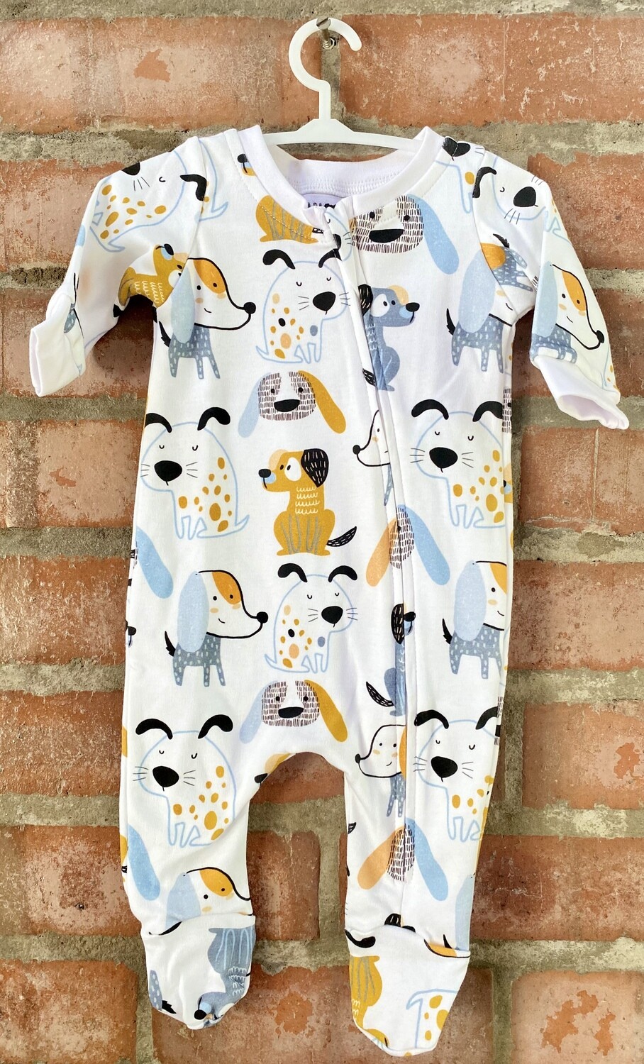Puppies Romper - Footy &amp; Zip, Sizes: 0-3 Months