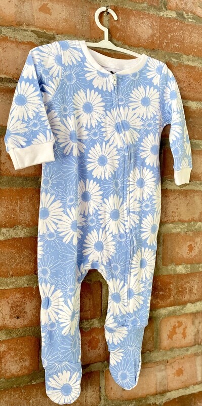 Blue Daisies Romper - Footy &amp; Zip