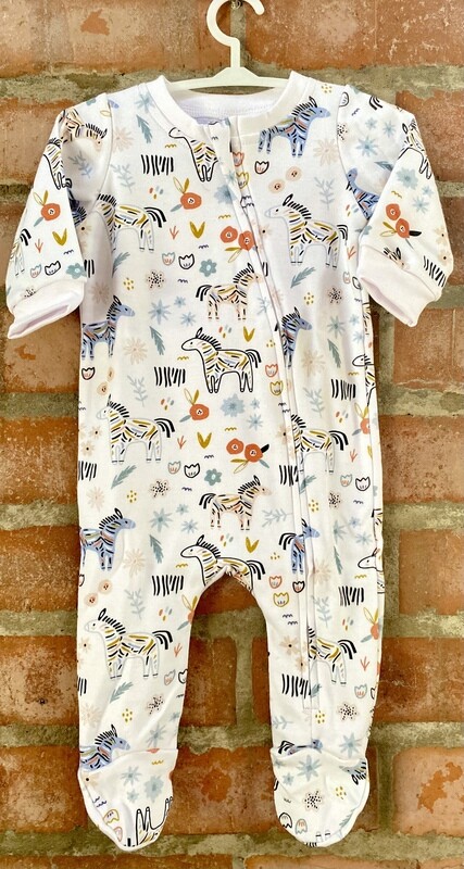 Zebra Romper - Footy &amp; Zip