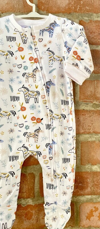 Zebra Romper - Footy &amp; Zip
