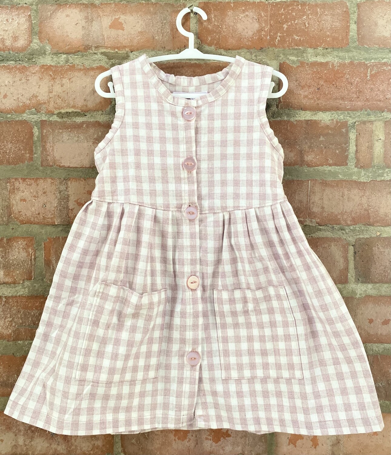 Frilly Button Down Dress - Gingham, Sizes: 6-12 Months