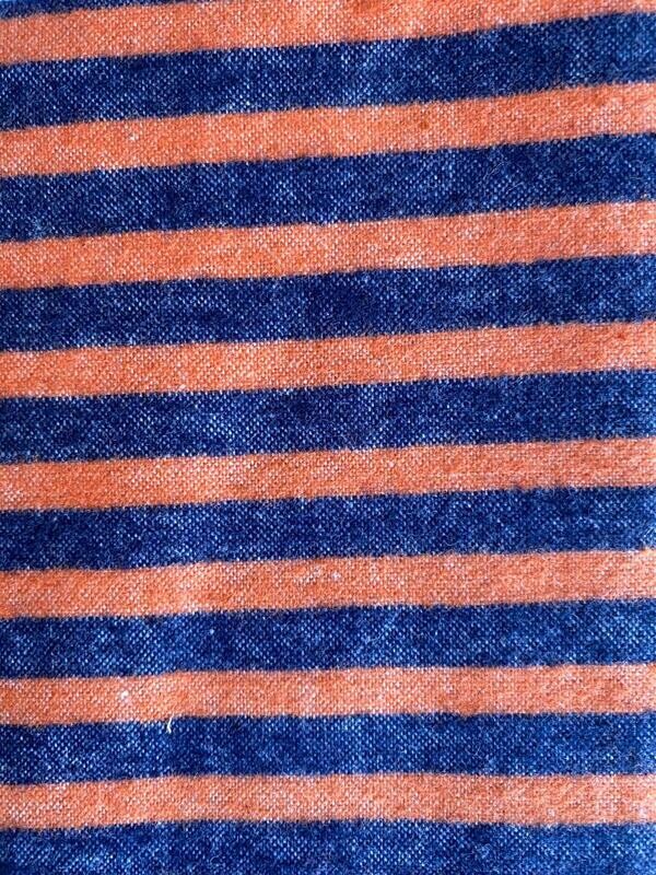 “Orange &amp; Navy Stripes” Flannel Blanket
