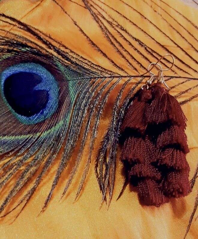 Maroon Thread Earrings