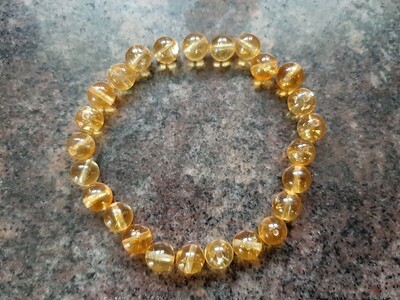 Bracelet en pierre naturelle &quot;citrine&quot; 8 mm