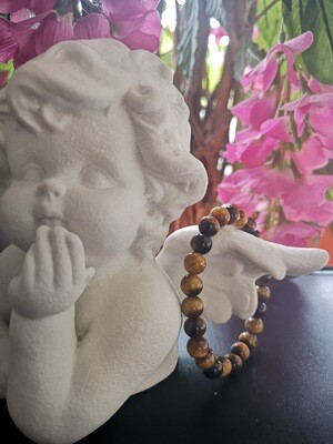 Bracelet en pierre naturelle &quot;Oeil du Tigre&quot; 8 mm
