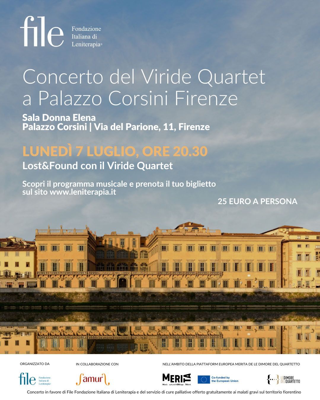 Biglietto per il concerto del Viride Quartet a Palazzo Corsini