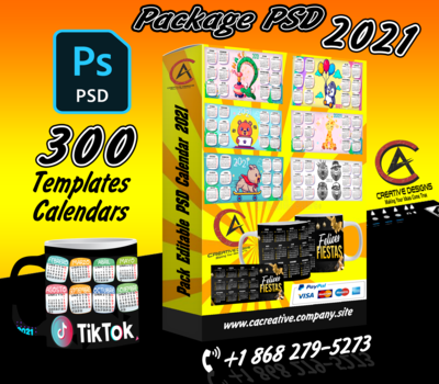 Pack 300 Templates Calendar Editable PSD