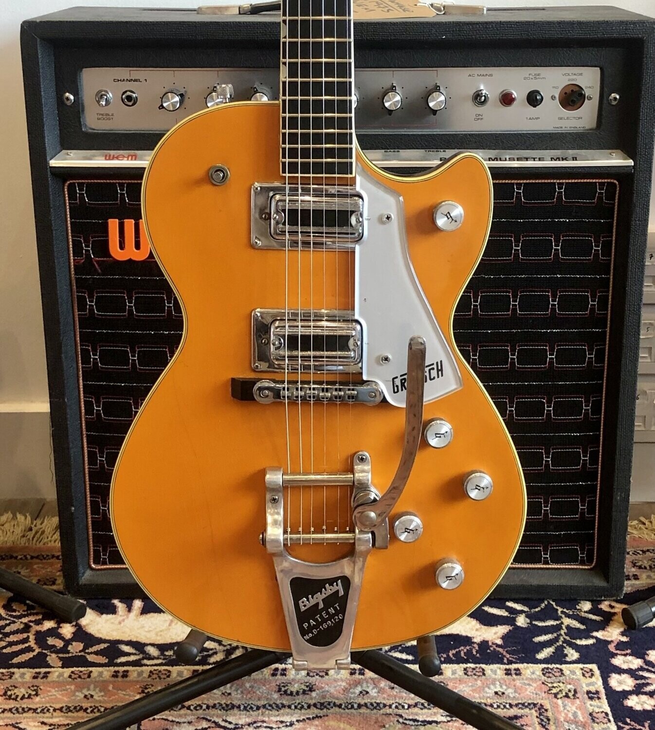 1972 Gretsch Roc Jet Porche Pumkin original case