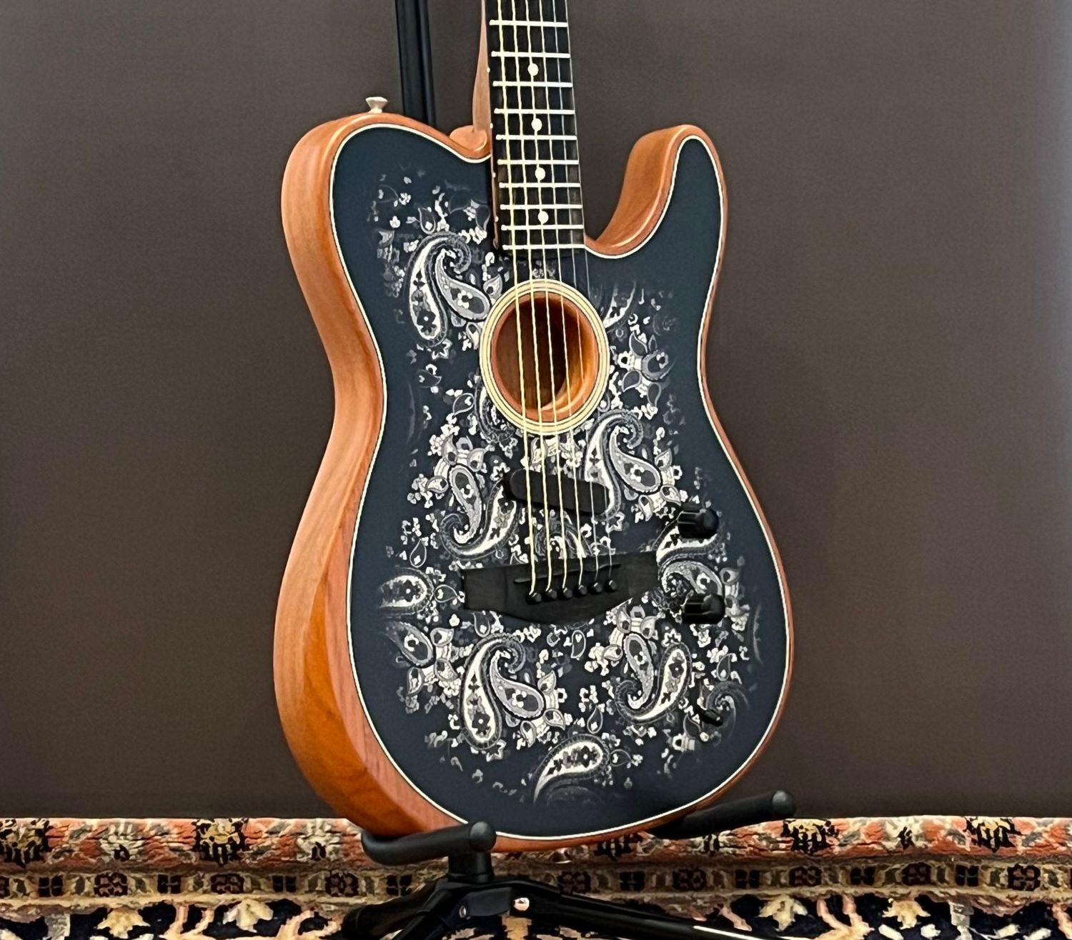 2021 Fender American Acoustasonic Telecaster – Limited Edition Black Paisley