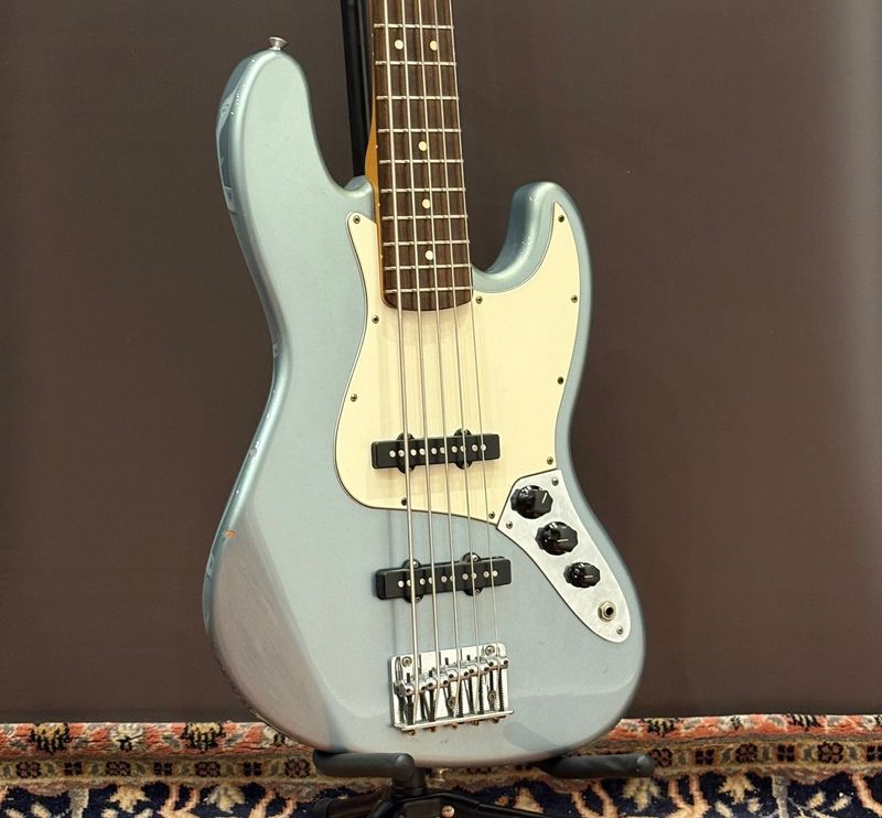 2002 Fender Standard Jazz Bass V - Blue Agave
