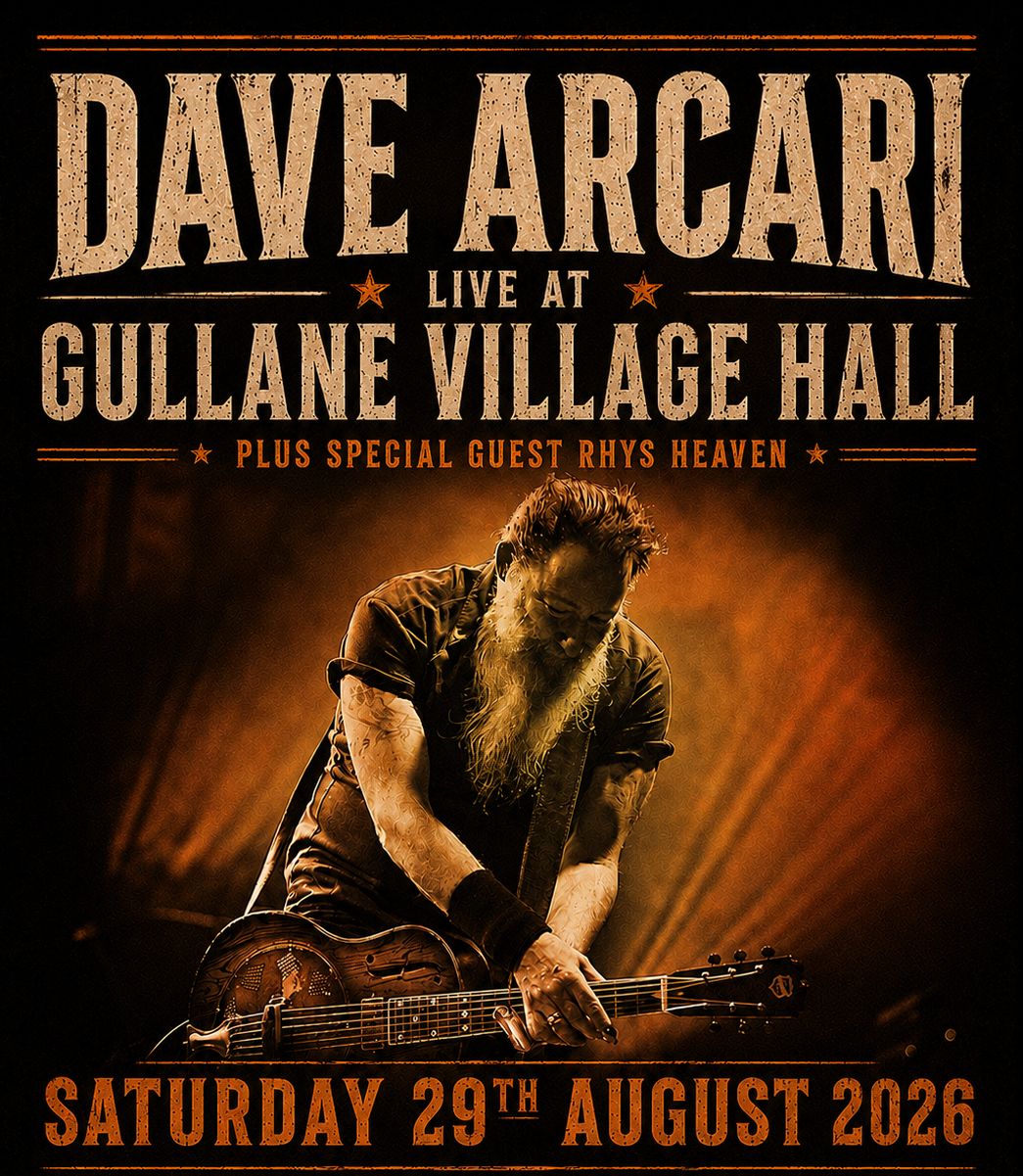 DAVE ARCARI - 29th August 2026 - Gullane Village Hall DAVE ARCARI - 29th August 2026 - Gullane Village Hall