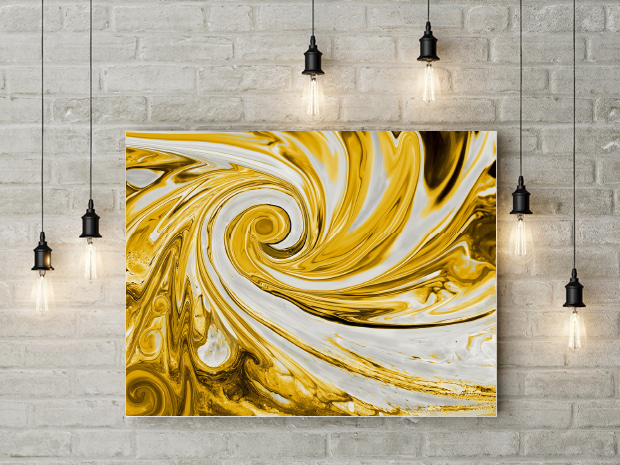 Tableau abstrait mélange de blanc cassé et le jaune