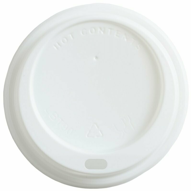 Domed sip-Thru White Lid 8oz