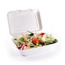 Bagasse Clamshell Lunch Box 7" x 5"