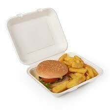 Bagasse Clamshell Meal Box 9"