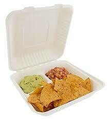 Bagasse 3 Compartment Meal Box 9"