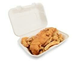 Bagasse Lunch Box 9" x 6" x 3"