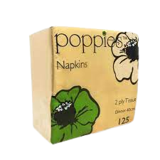 Poppies Cream Buttermilk Napkins 40cm 8fold 2Ply Napkins