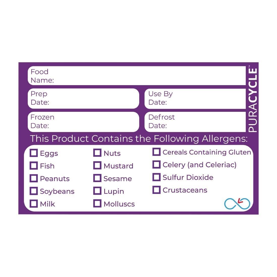 Purple Allergen Labels (Roll of500)