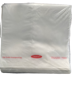 Greaseproof Bags White 8.5 x 8.5 Printed Thank You Pk 1,000 Greaseproof Bags White 8.5 x 8.5 Printed Thank You Pk 1,000