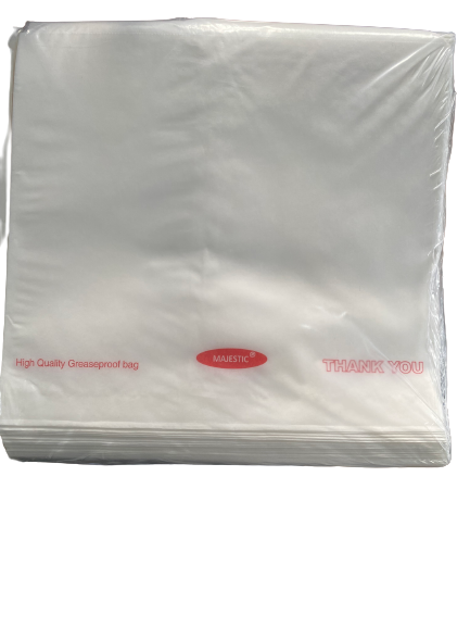 Greaseproof Bags White 8.5 x 8.5 Printed Thank You Pk 1,000