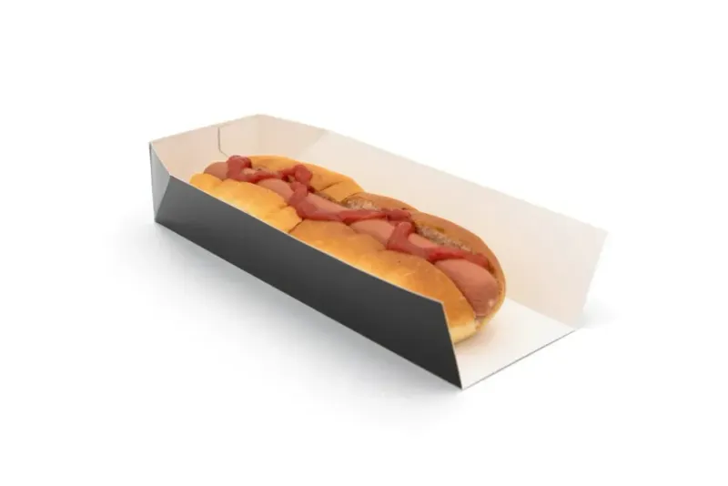 Black Open End Hot Dog Tray