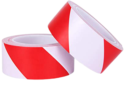 Hazard Warning Tape Red and White PVC Safety Tape Marking Tape
