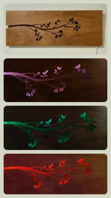 Wandbild "Ast" mit LED-Beleuchtung