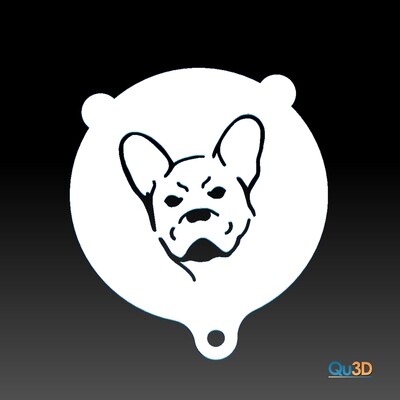 Cappuccino Backschablone Französische Bulldogge 3D-Druck-Modell