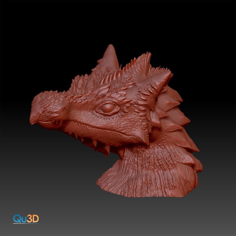 Drachen Büste Ladyn  3D Druck-Modell
