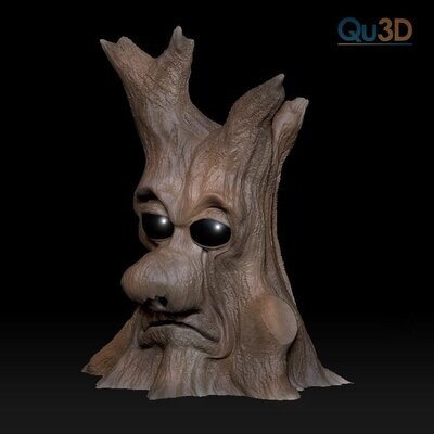 Figur Woodman grimmig 3D-Druck-Modell