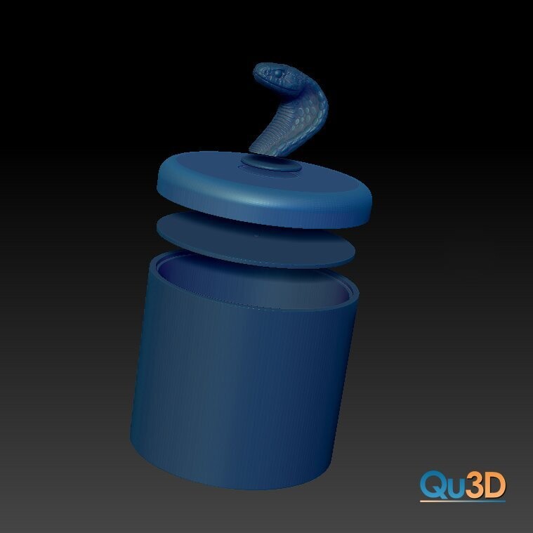 Dose mit Kobrakopf- 3D-Druck-Modell