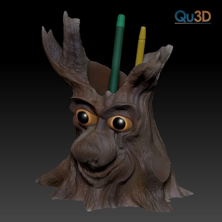 STL 3D Print File- Woodman "friendly" Pen Holder High-Polygon