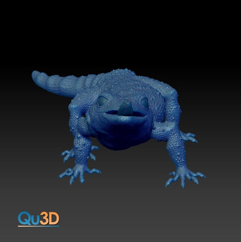 Leopardgecko V2 Maul Zunge Gestreckt 3D-Druck-Modell-Ganzkörper