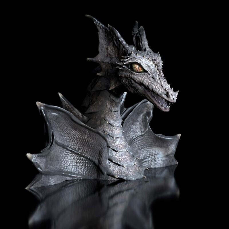 Dragon Bust (Dragoon, Animal) as STL-3D Printing Model- High-Polygon​ (ideal for large prints)