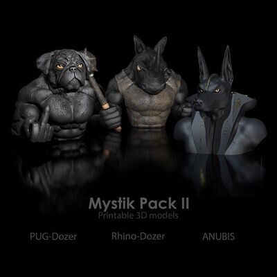 Mystik- 3er Pack- Anubis-God-Mops-Rhino Dozer 20% Rabatt