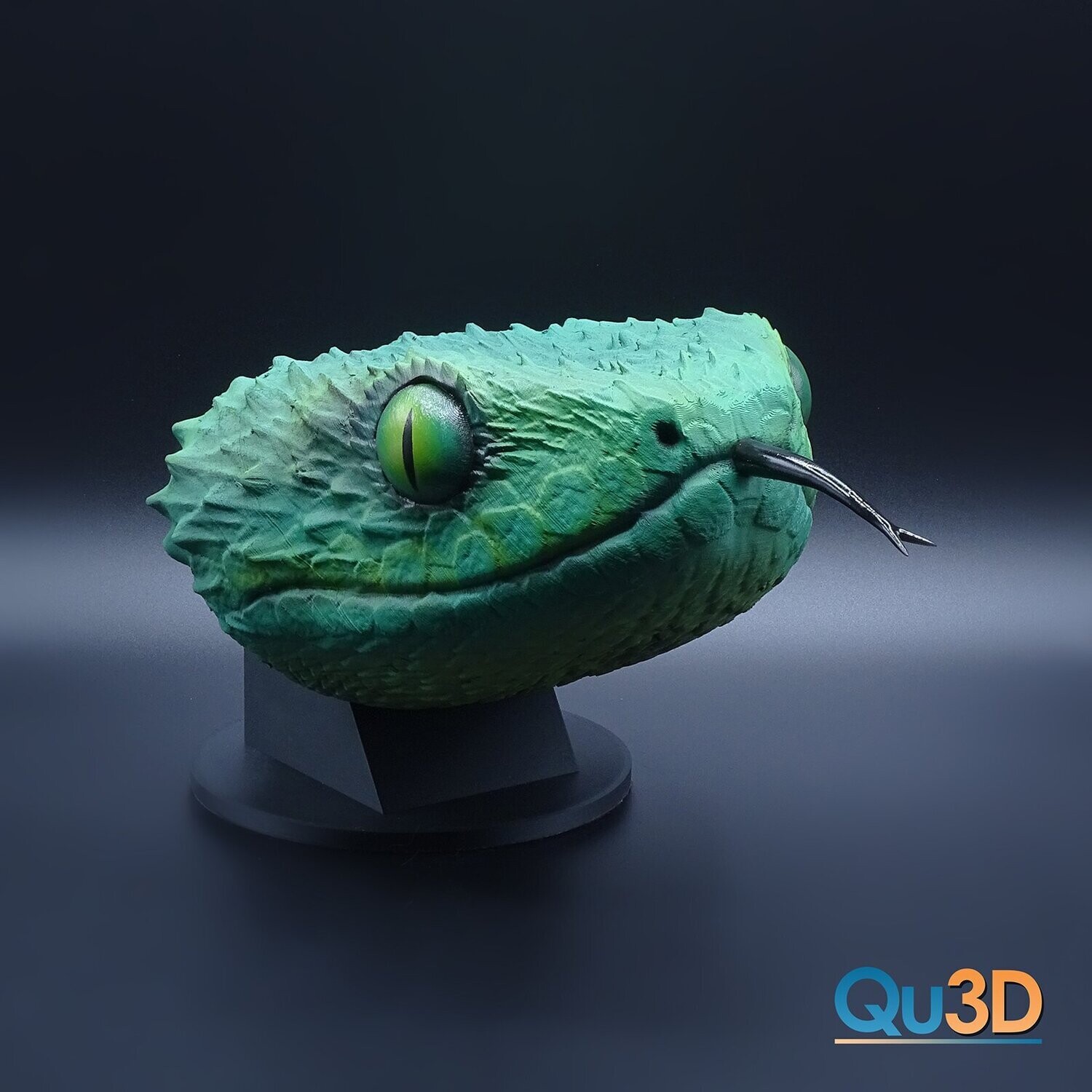 ​Atheris Portrait - 3D Printing Model High-Polygon Including Tongue (attached with a magnet), Pedestals, and Wall Mounts