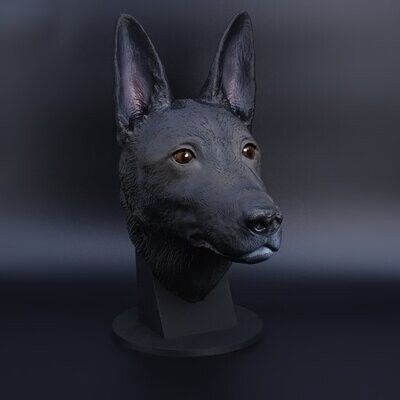 Schäferhund-Portrait-Büste-3D-Druck-Modell