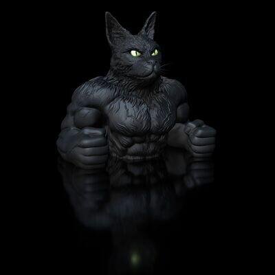 Cat Coon-Dozer-Büste-Phantasie 3D Model File