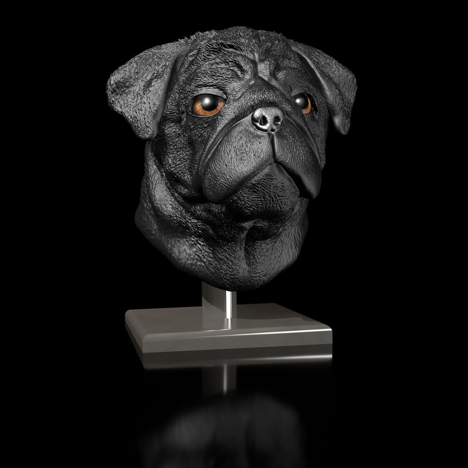 Mops-Portrait 3D- Druck Datei