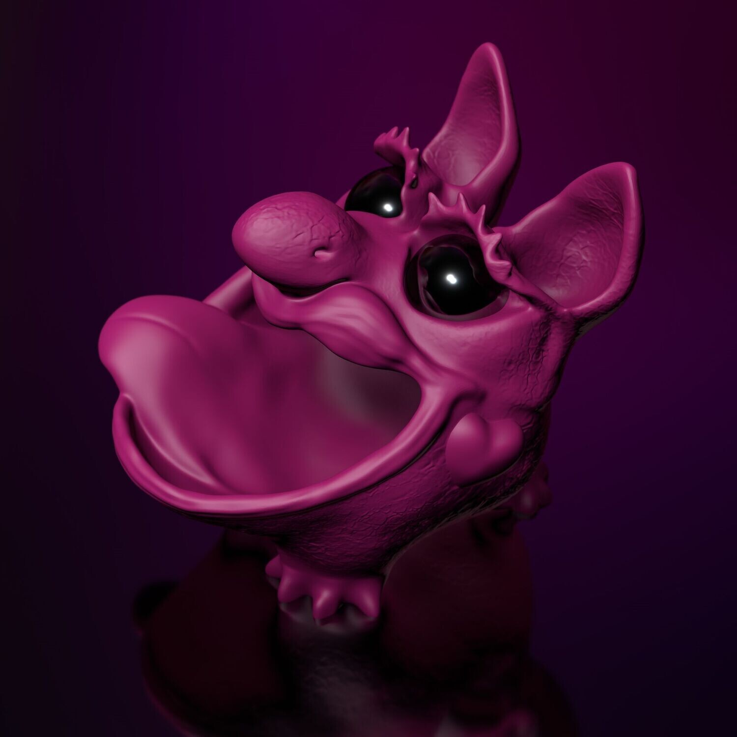 Bluffy with Tongue + Chubby - Qu3D Series - as STL 3D Print Model- High-Polygon