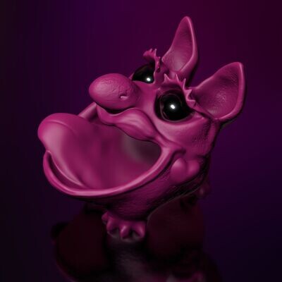 Bluffy with Tongue + Chubby - Qu3D Series - as STL 3D Print Model- High-Polygon