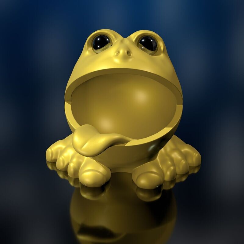 Bernie with Tongue  as STL 3D Print Model ​ Usable as Thread Eater/Table Trash Bin, Storage for Small Items, etc. High-Polygon