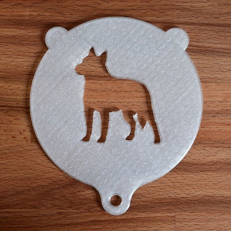 Cappuccino Backschablone  Cattle-Dog 3D-Druck-Modell