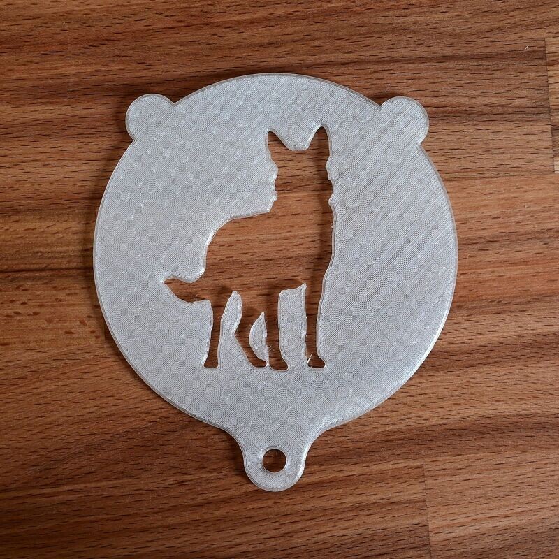 Cappuccino Backschablone Schäferhund- 3D-Druck-Modell